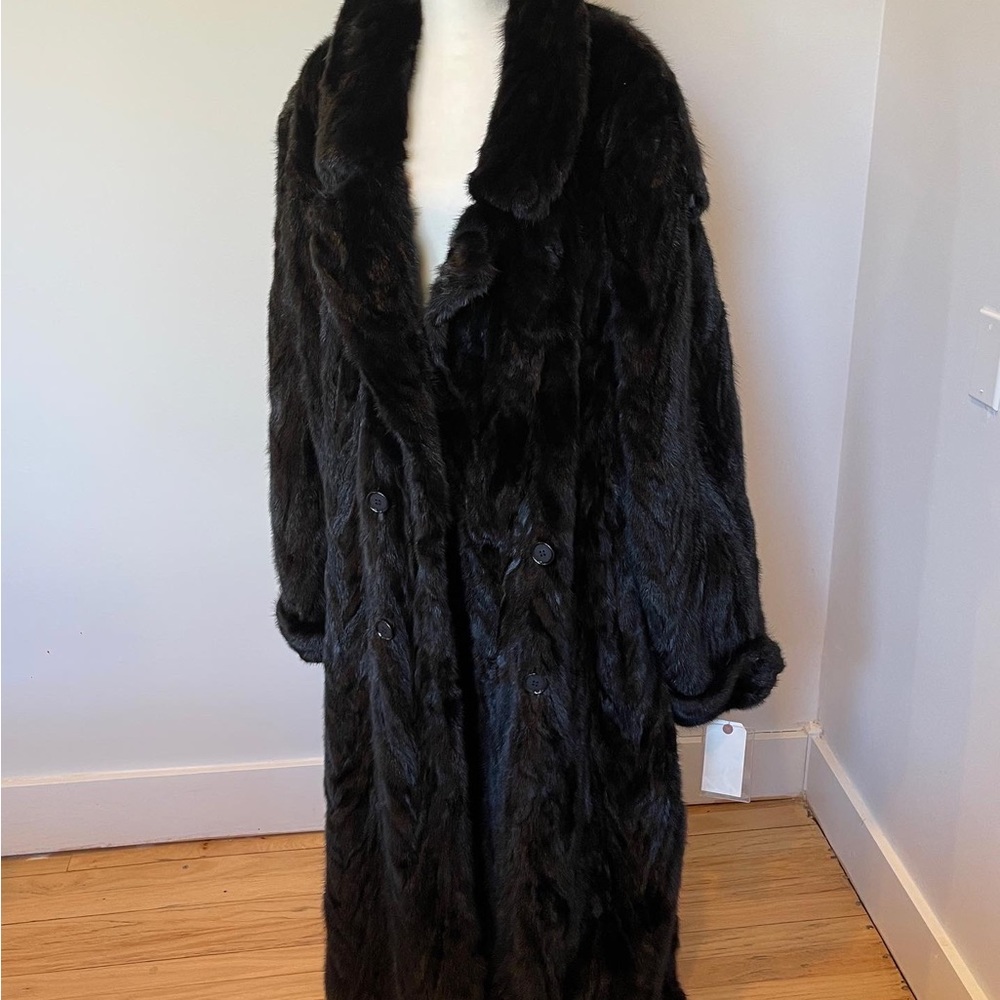 SOLD:Mens full length Black Mink Coat XXL/XXXL (52)